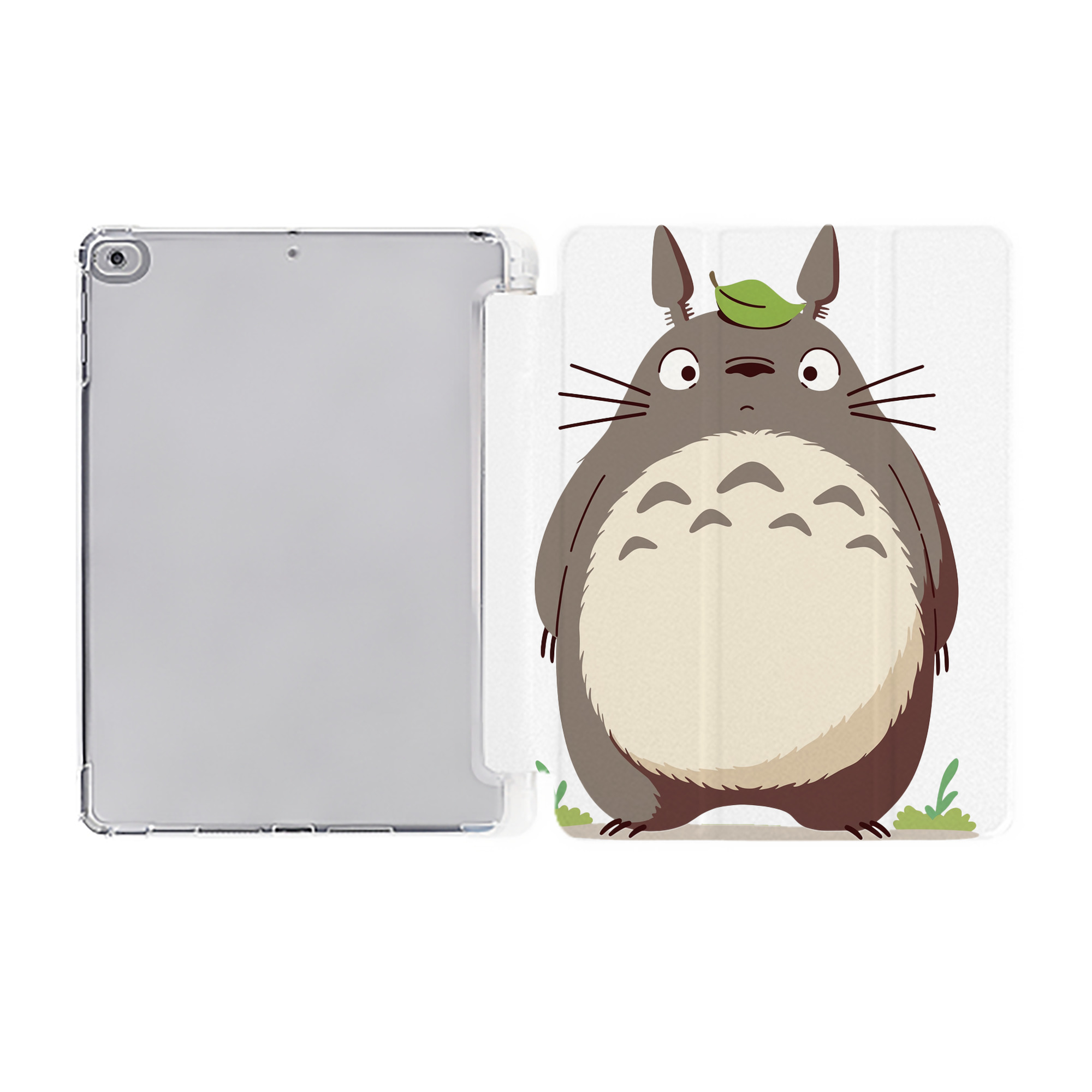 （画像用） となりのトトロ 草壁メイ 草壁サツキ My Neighbor Totoro Satsuki Kusakabe Mei Kusakabe IPad ケース ペン収納付き 三つ折りスタンド PUレザー×シリコン 対応機種9.5/10.5/10.9インチ